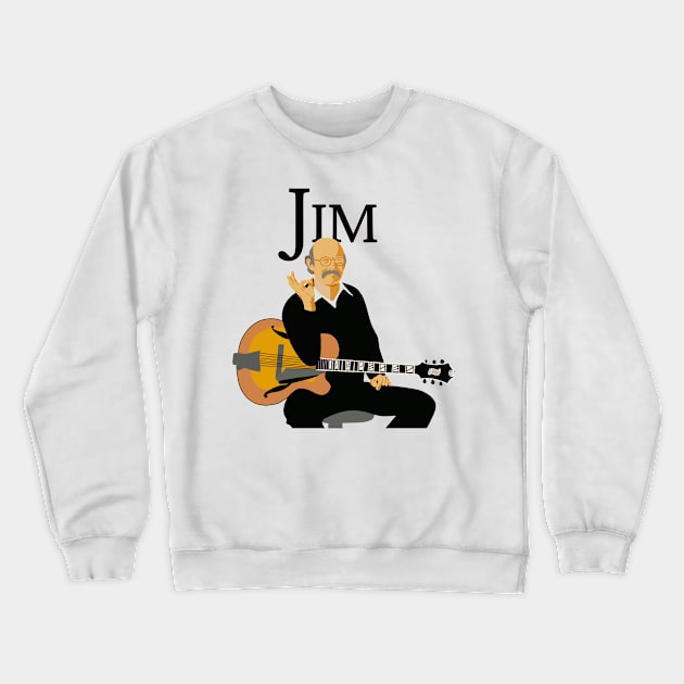 Jim Hall Legendary Jazz Guitar Player Flat Modern Art Original Design T-Shirt - Gift for Vinyl Collector, Jazz Fan, Student or Musician Crewneck Sweatshirt by Jazz Nerd Paradise